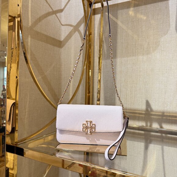 Best Price Tory Burch 141012 Britten Small Chain Wallet Wristlet DELICATE PINK - Picture 12 of 16